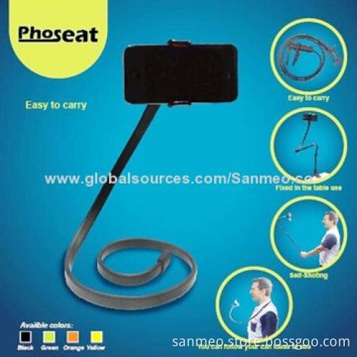 Universal Snake Tube Can be Bent Desktop Mobile Phone Holder, Black, Can be Moved Easily
